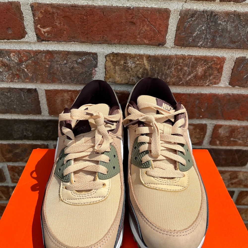 Nike Air Max 90 in Tan, Brown, and Olive - Picture 2 of 10